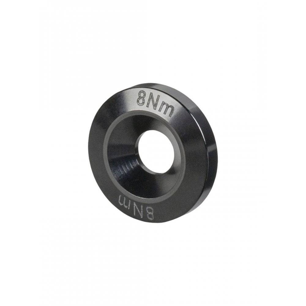 Black Trek Fuel EXe 29 rocker pivot concave washer, 4mm x 6.5mm replacement component for mountain bike maintenance.