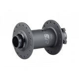 Bontrager Rapid Drive DH front hub with 110x20mm thru-axle, 28 spokes, black, designed for mountain bike components.