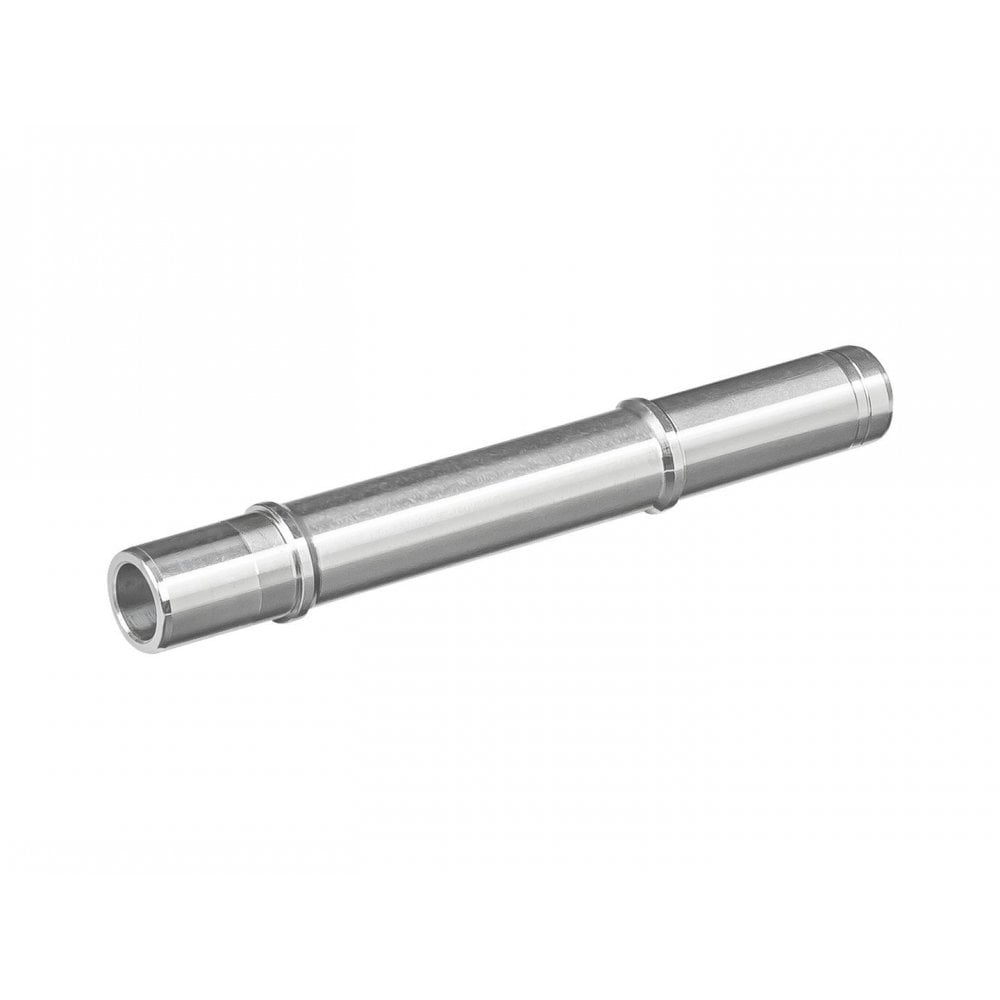 Silver Bontrager Rapid Drive 108 replacement axle for 157mm OLD front or rear bicycle wheel, durable components for bike maintenance.