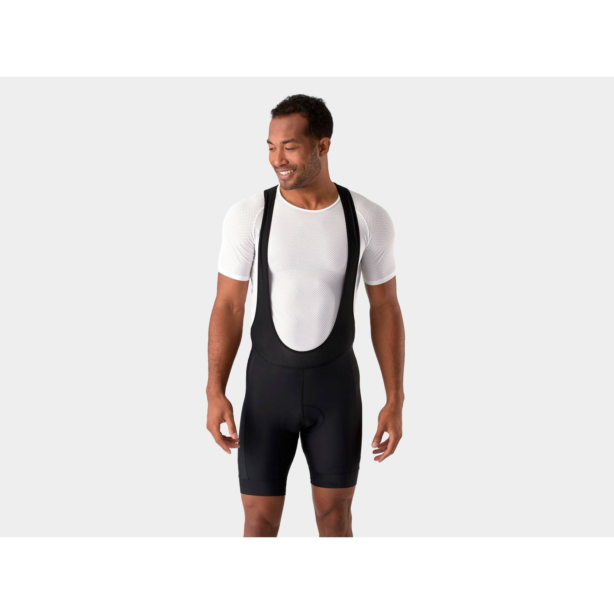Trek Circuit Softshell cycling bib tights, windproof, water-resistant thermal clothing for cold weather riding, shown on model.