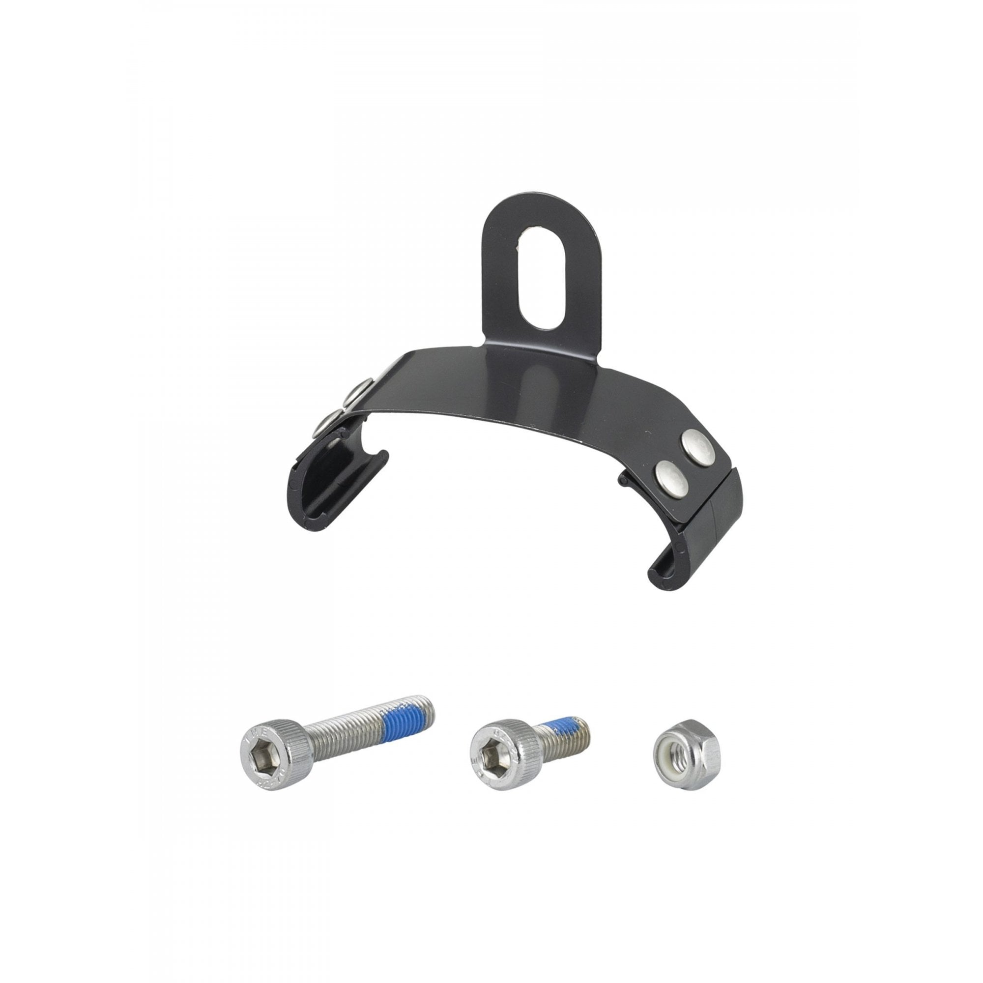 Bontrager NCS 55mm alloy rear fender hanger in grey, durable bike accessory for rear fender support.