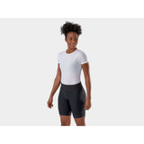 Trek Solstice eco-friendly unisex cycling shorts in black, designed for comfort and performance, featuring a padded waistband and breathable fabric.