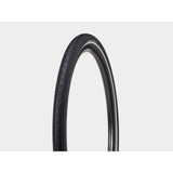 Bontrager H2 Hard-Case Ultimate bicycle tyre with puncture protection and reflective sidewalls, mounted on a bike wheel.