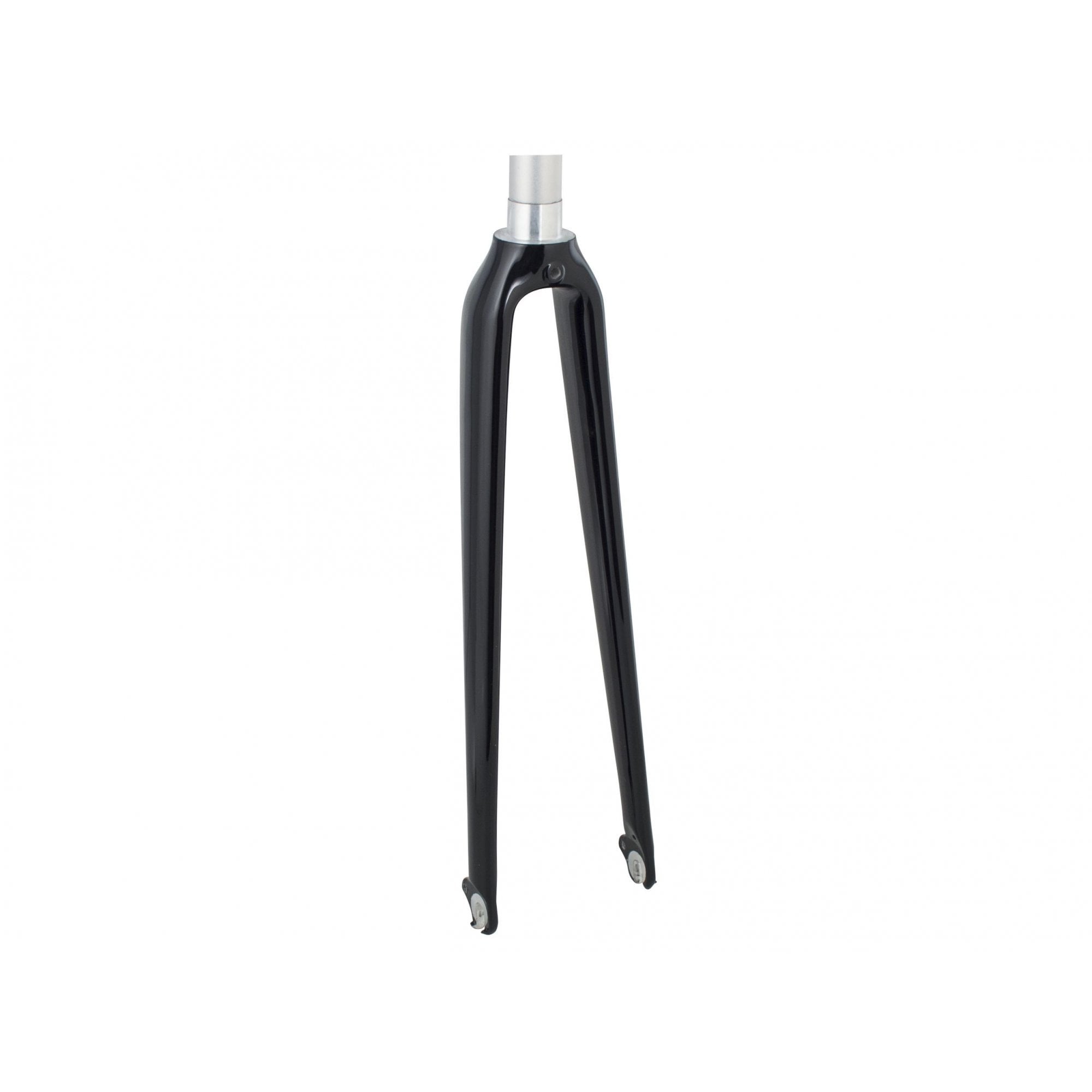 Black Trek 1-Series road bike fork with 700c wheels, 339mm length, 45mm rake, designed for Trek Lexa neutral road bikes.