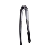 Trek 2017 Domane SLR 8 disc and rim brake forks with flat-mount, thru-axle, designed for 700C wheels, in a close-up view