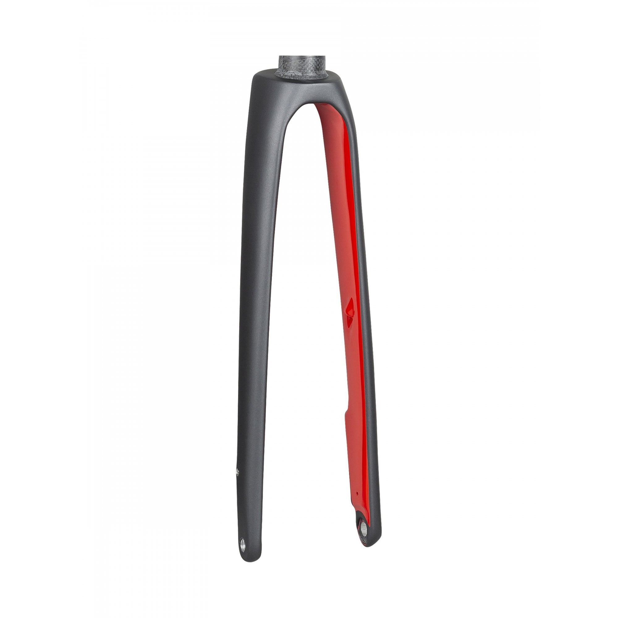 Trek Domane SLR 9 700C road bike forks in matte Dnister and Viper Red, lightweight bike components for performance cycling.