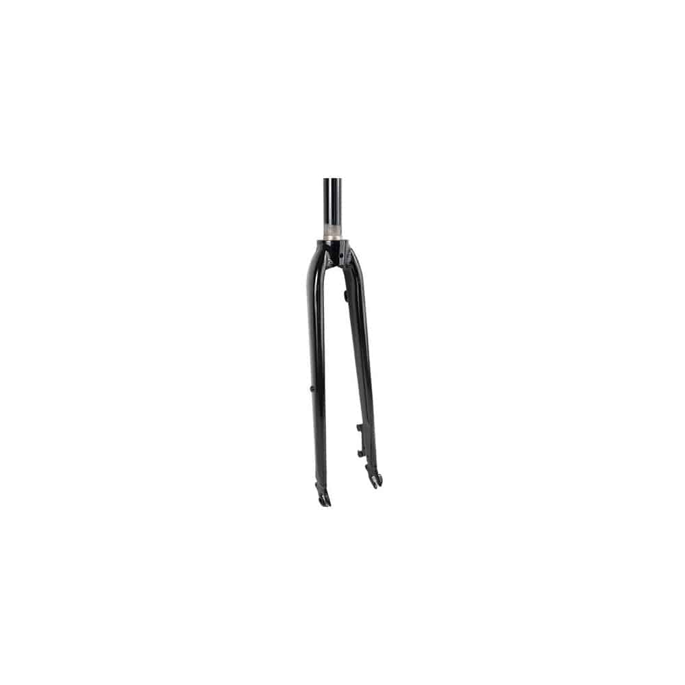 Black Trek FX Disc Fork with 700c wheels, ZS lowers, 50mm rake, 325mm length for mountain or hybrid bikes.