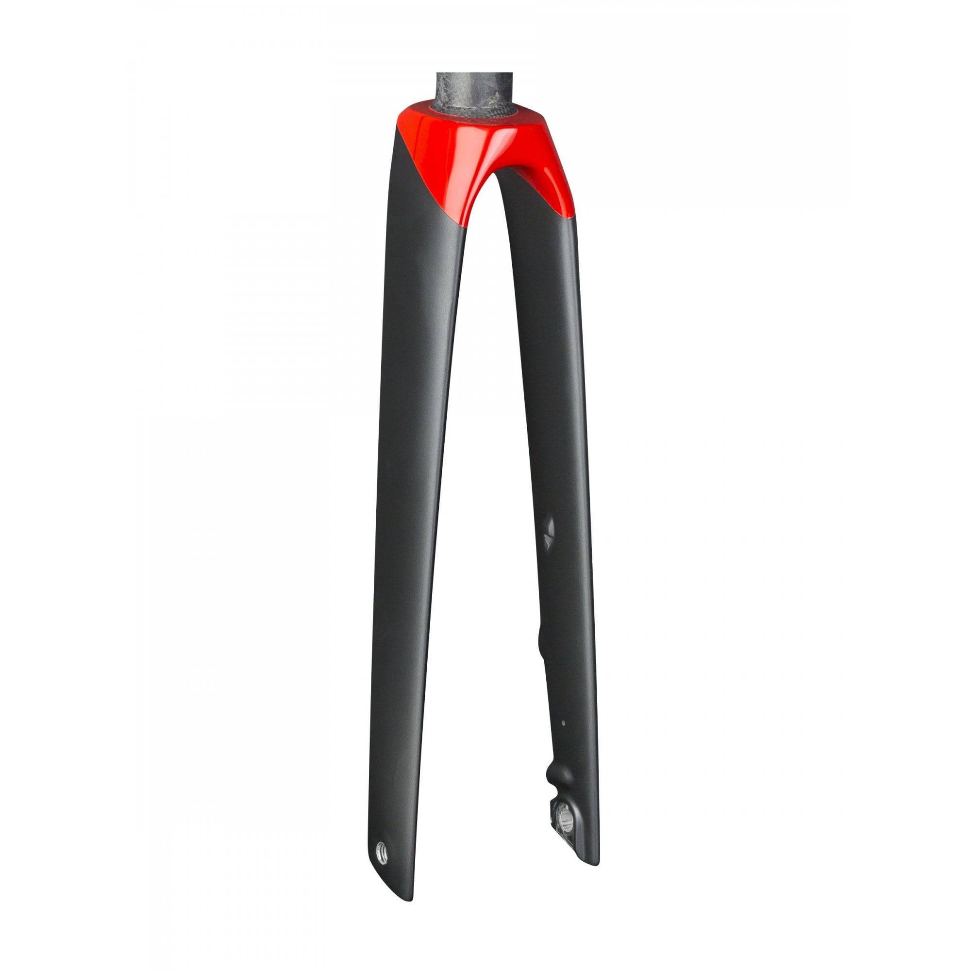 Trek Madone SLR 9 disc brake road bike forks, 700C wheels, lightweight carbon components for stability and control.