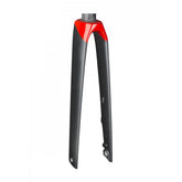 Trek Madone SLR 9 disc brake road bike forks, 700C wheels, lightweight carbon components for stability and control.