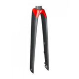 Trek Madone SLR 9 disc brake road bike forks, 700C wheels, lightweight carbon components for stability and control.