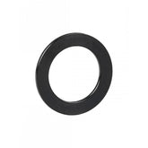 Black Trek 12mm IsoSpeed spacer washer, 1mm thick, designed for Trek bike frames, used as a component to adjust ride comfort.