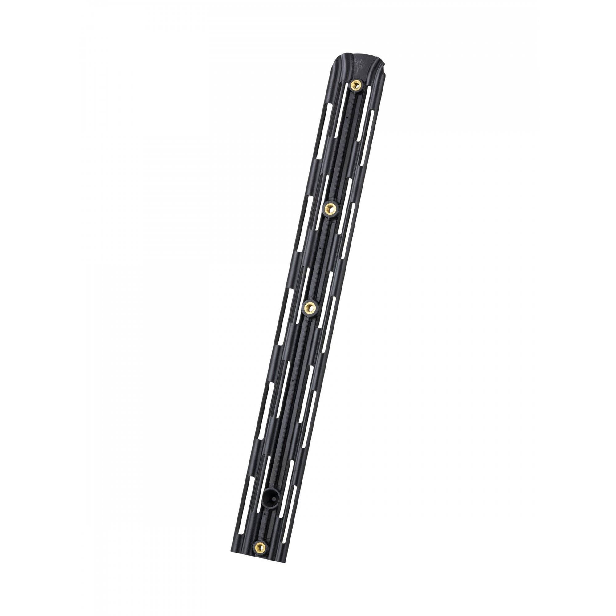 Trek Domane+ SLR black downtube cable guide rail for cable management on bicycle components.