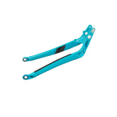 Trek Farley EX 27.5 aluminum chainstay in Nysa Blue for 27.5-inch fat bikes, replacement component, close-up view