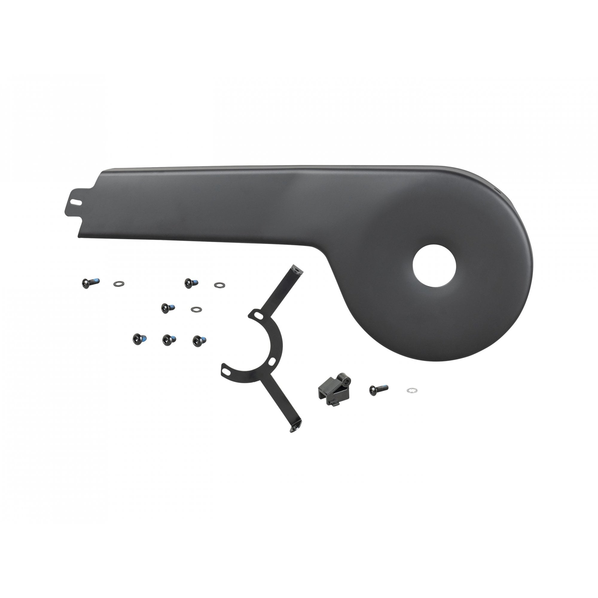 Trek Fetch+ 2 black chainguard assembly for bike chain protection, durable components, one size fits most bikes.