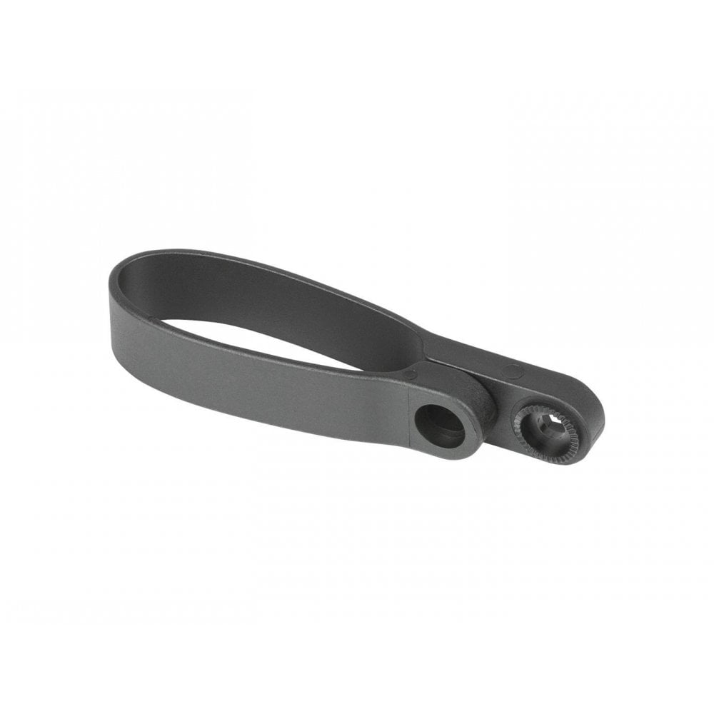 Black Trek Madone Gen 7 rear reflector mount for bike components, secure attachment for rear reflector on Trek road bikes.