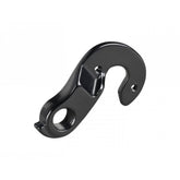 Trek Hyena Gen 2 rear derailleur hanger bolt-on in black, 144.4mm, for bicycle components on black background.