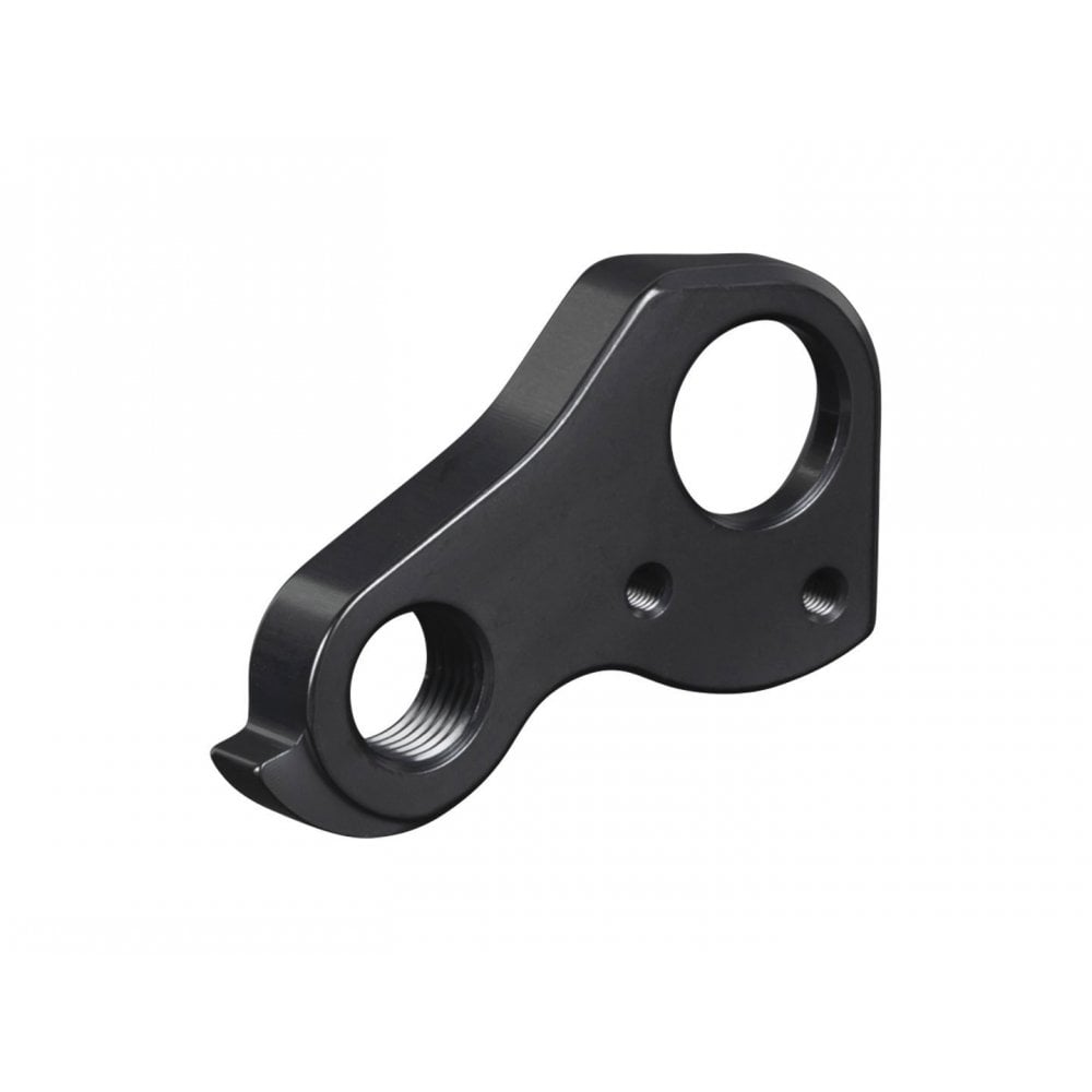 Trek road bike rear derailleur hanger in black with 142x12mm thru axle, drive side component for bike maintenance.