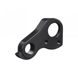 Trek road bike rear derailleur hanger in black with 142x12mm thru axle, drive side component for bike maintenance.