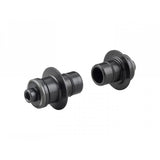 Bontrager Aeolus Pro front hub 5mm QR conversion end cap kit in black with 100mm old brake spacing, bike wheel component.
