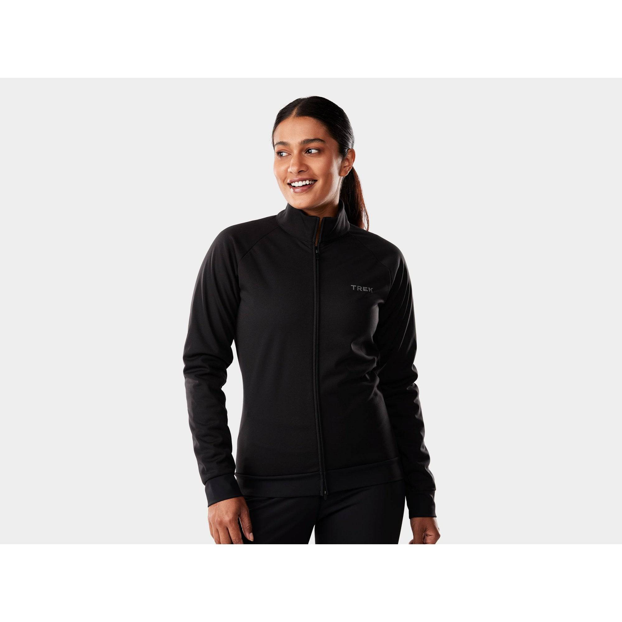 Trek Circuit Rain Cycling Jacket, waterproof and breathable, shown packed and ready for all-weather riding.