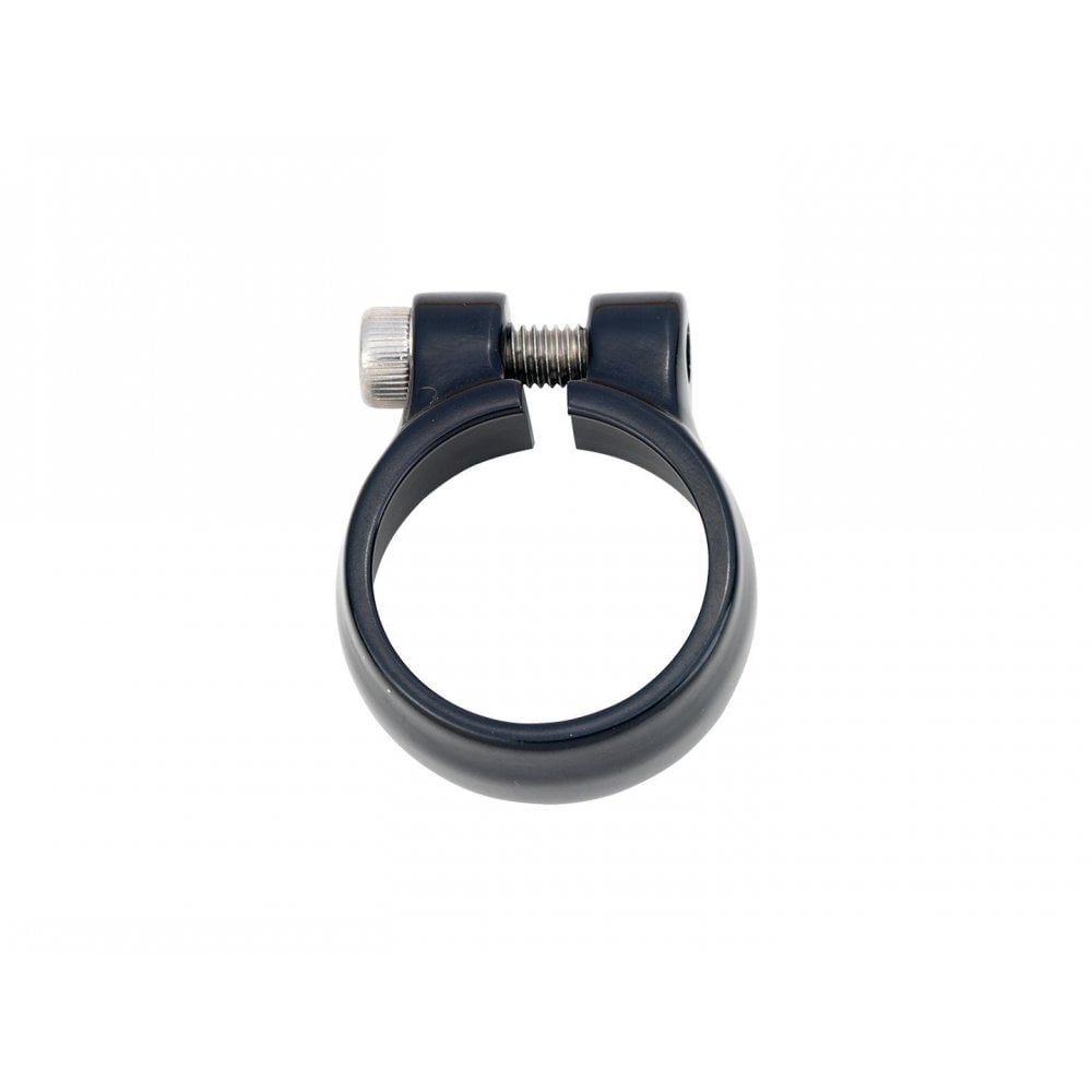 Bontrager 32.5 mm black bike seatpost clamp, secure and easy to install, for reliable seatpost attachment on bicycles.