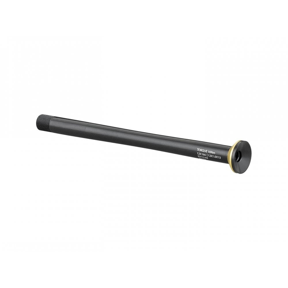 Bontrager Switch Lever Pro rear axle 12x166mm black for bicycle rear wheels, showing the component with lever and threading.