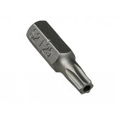 Trek T25 Security Bit in grey, a precision Torx T25 tool for power tools and bike maintenance, shown on a workshop surface.
