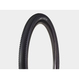 Bontrager GR0 Comp gravel tire 650b x 50mm in black, tubeless-ready, mounted on a bicycle wheel.