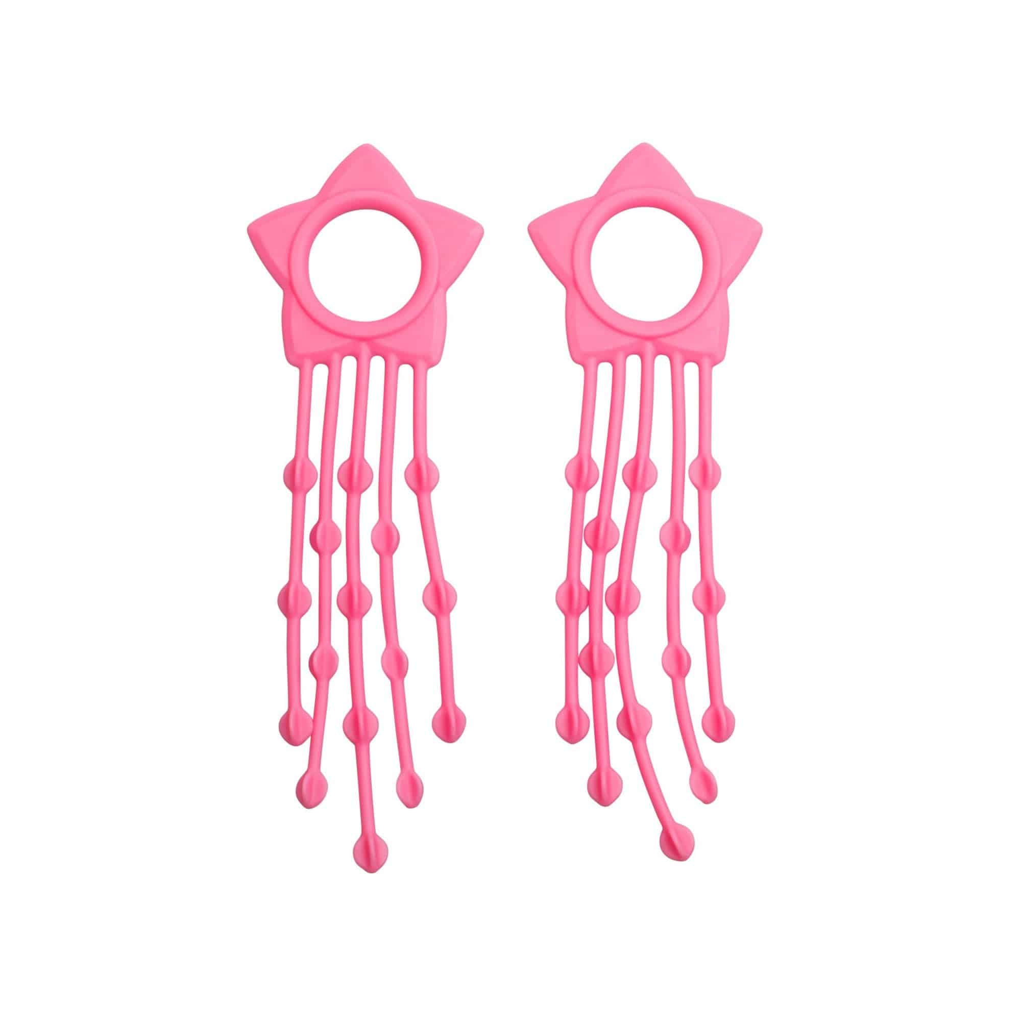 Pink Trek Kids handlebar tassels, 113mm pair, designed for 2015 Dialed grips, add fun and visibility to children's bikes.