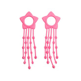 Pink Trek Kids handlebar tassels, 113mm pair, designed for 2015 Dialed grips, add fun and visibility to children's bikes.