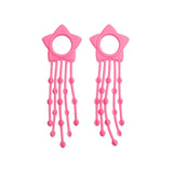 Pink Trek Kids handlebar tassels, 113mm pair, designed for 2015 Dialed grips, add fun and visibility to children's bikes.