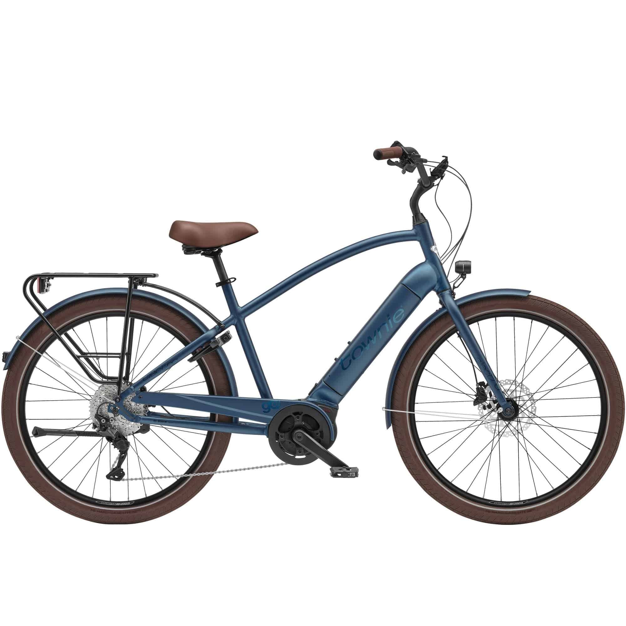 Electra Townie Path Go! 10D EQ hybrid bike with Bosch Performance Line motor, step-over frame, and 27.5-inch tires.
