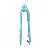 Trek Verve+ 3 disc fork in teal, rigid replacement component for road bikes, featuring disc brake compatibility and sleek design.