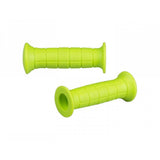 Trek Kids Bike Grips for comfortable, secure steering on gearless bikes, shown attached to colorful handlebars.