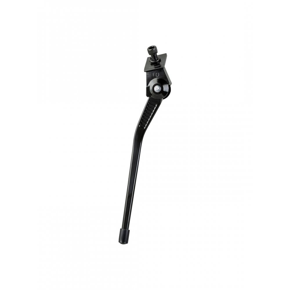 Trek Kids' Center Mount Kickstand with hardware attached to a Trek bike, providing stable support for children's bicycles.