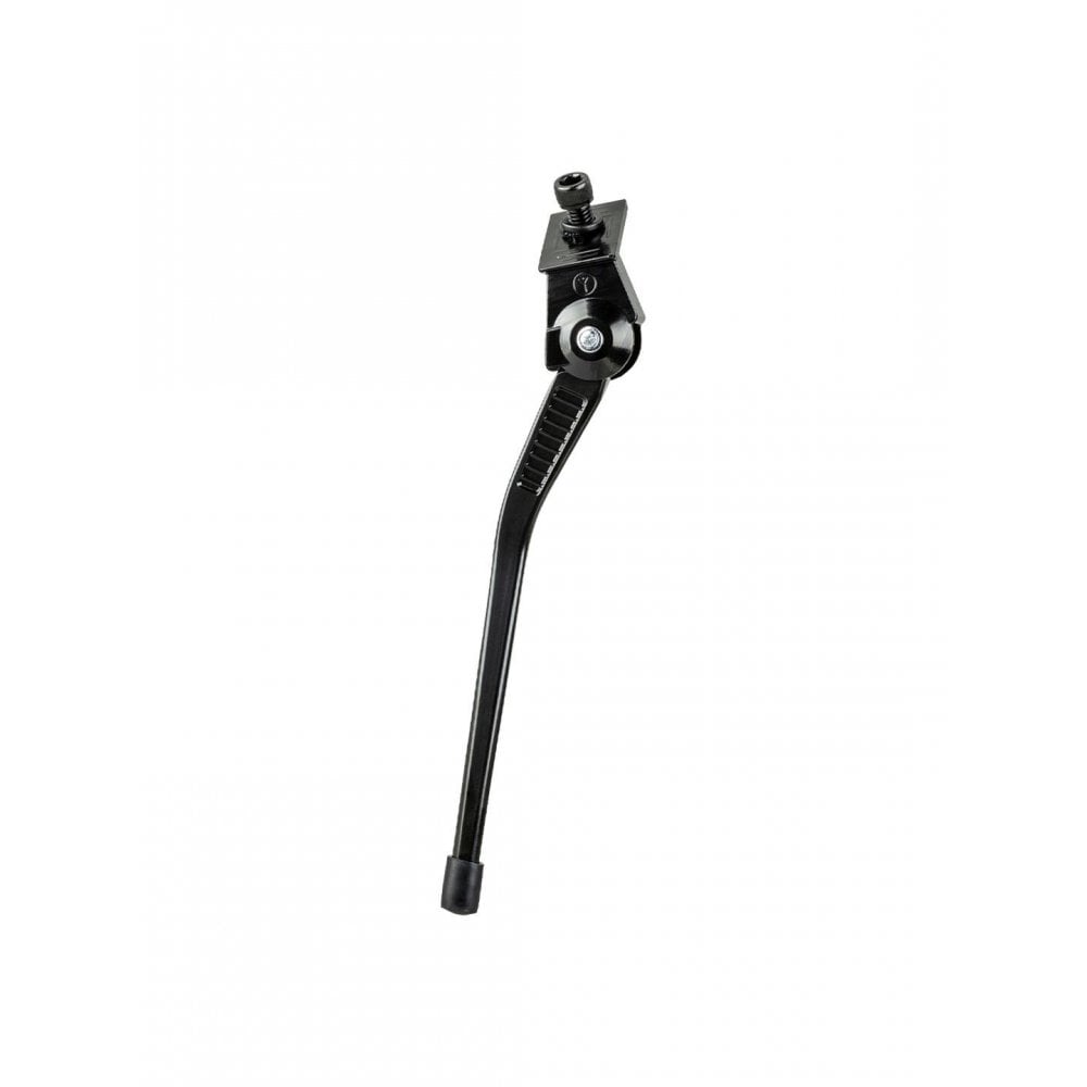 Trek Kids' Center Mount Kickstand with hardware installed on a child's bike, providing stable support for the bike.