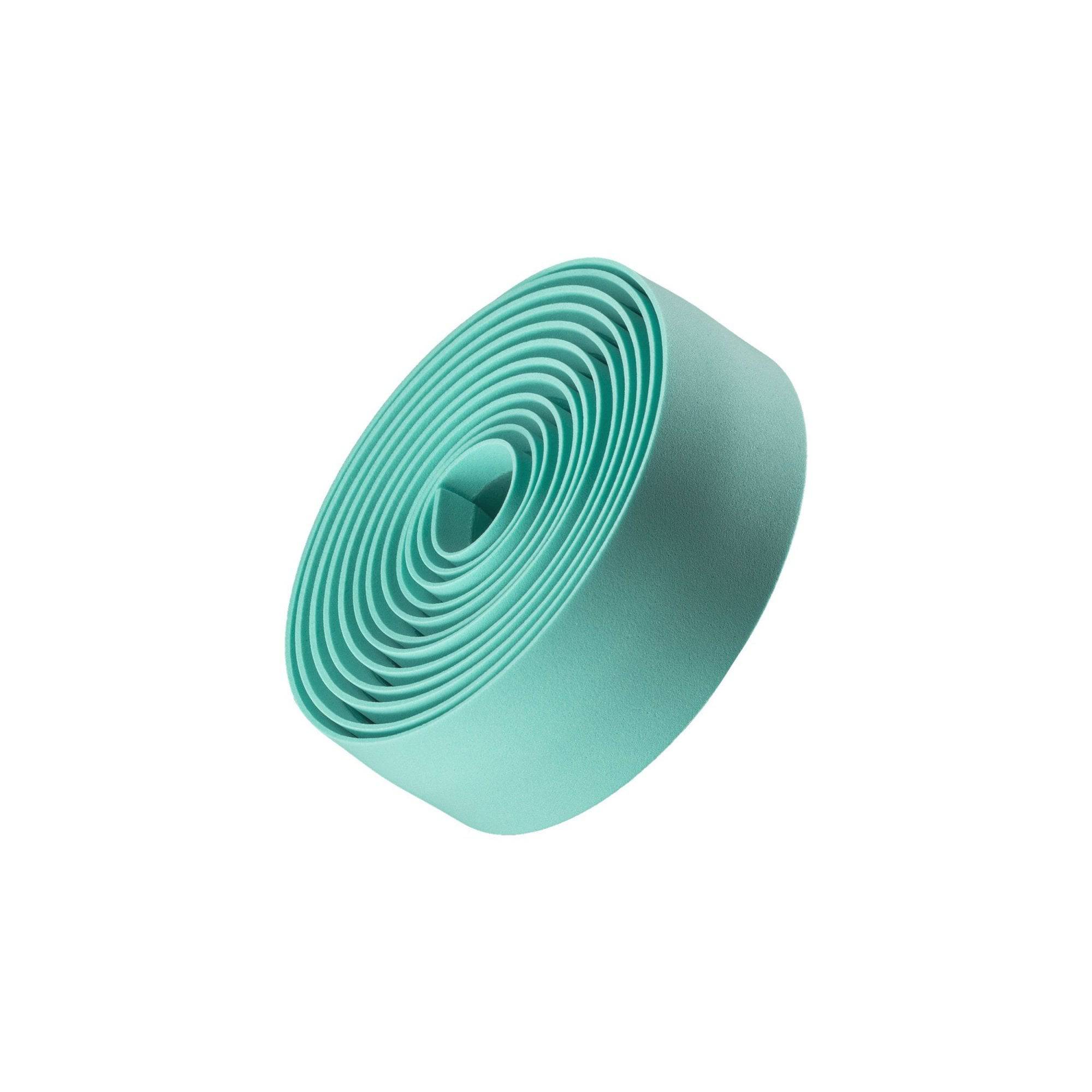 Bontrager Gel Cork Handlebar Tape with gel cushioning and reflective bar end plugs on a bicycle handlebar.