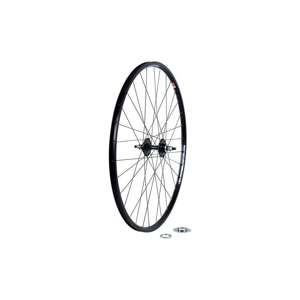 Bontrager AT750/TH30 700C track wheel with double-wall rim and 32 spokes, suitable for road cycling components.