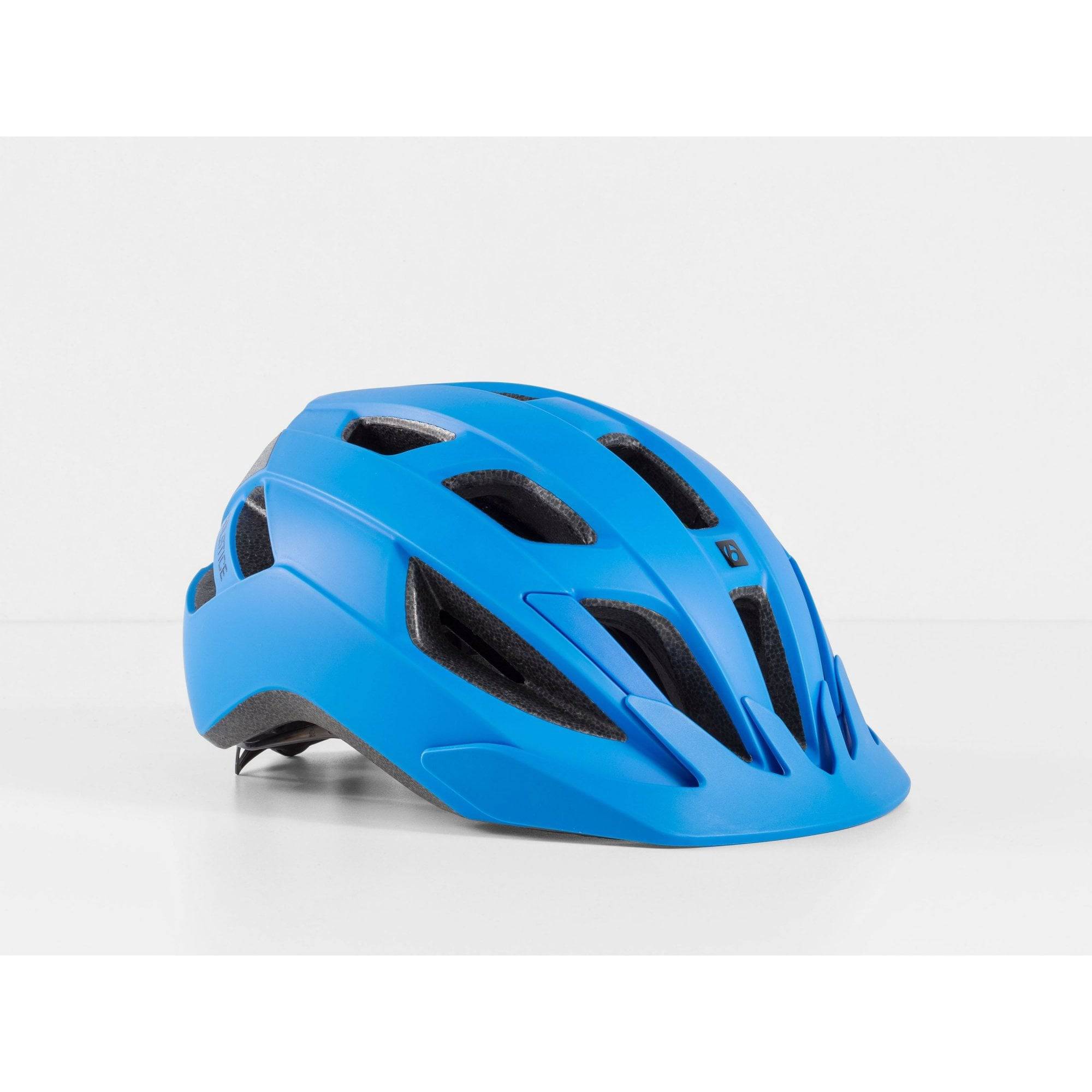 Bontrager Solstice MIPS bike helmet with adjustable fit, visor, and magnetic buckle, designed for cycling safety and comfort.