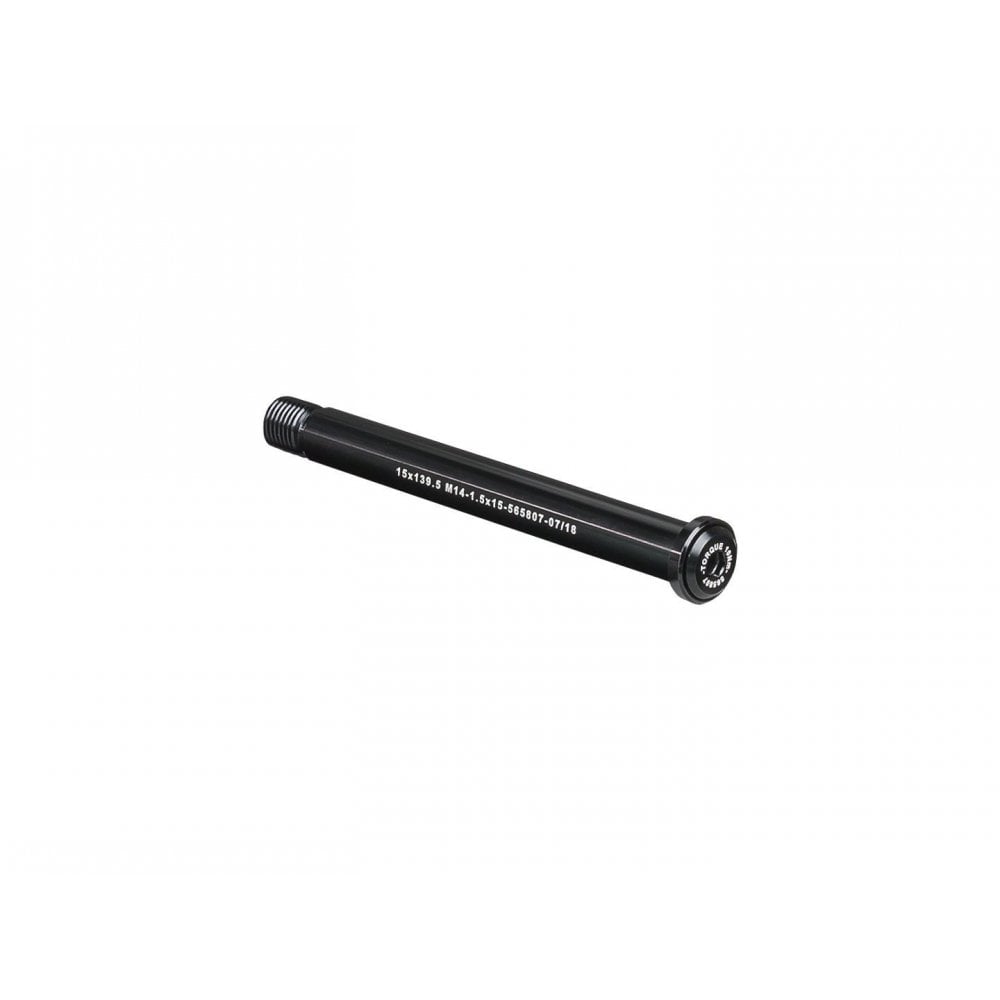 Black Bontrager Switch Lever front thru-axle for 139mm wheels, designed for bike front wheel component installation.