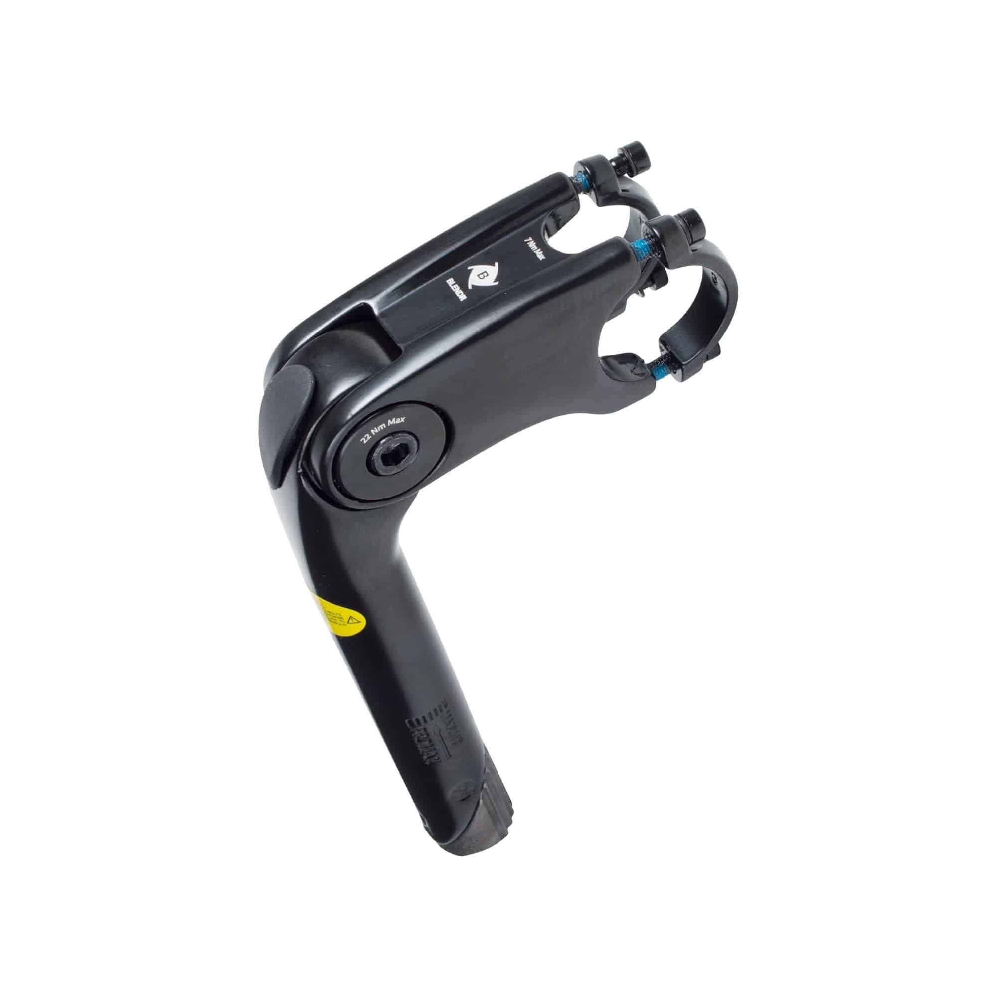 Bontrager Blendr adjustable quill stem for threaded forks with 64° angle, showing the stem and threading details.