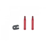Bontrager Presta valve extenders for tubular, tubeless, and tube tires, showing the metal valve extension components.