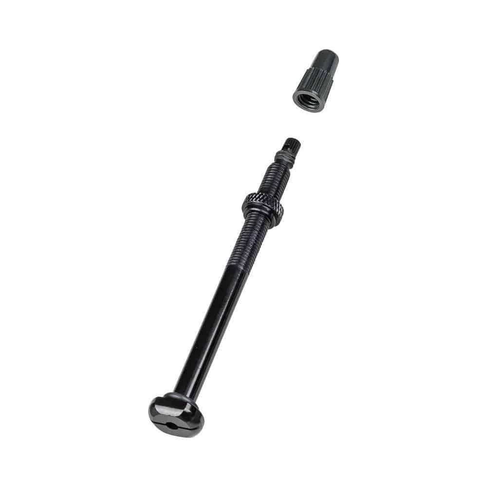 Bontrager round base TLR tubeless valve stem with removable core for bike wheels, component part for tubeless tire setup