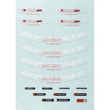 Bontrager Aeolus XXX 2 wheel decals, replacement components for bike wheel system, with red and black design details.