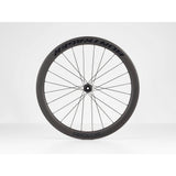 Bontrager Aeolus Elite 50 TLR disc road wheels with tubeless-ready carbon aero rims and deep aerodynamic profile.