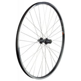 Bontrager Connection 700C MTB wheels with double-wall rims and Schrader valve compatibility, ready for mountain biking.