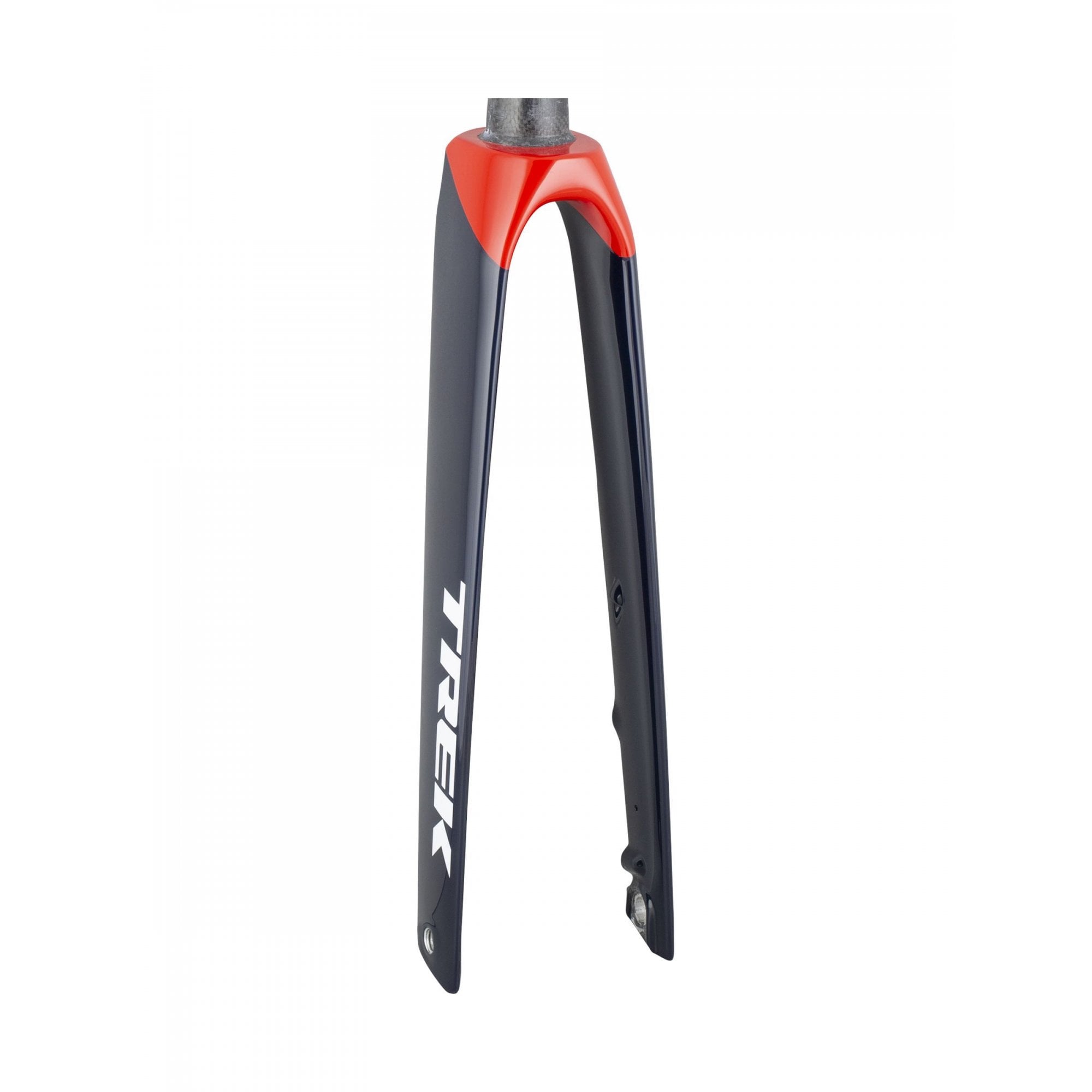 Trek Madone SLR 700C road bike with rigid forks, showcasing precise steering components and high-performance cycling design.