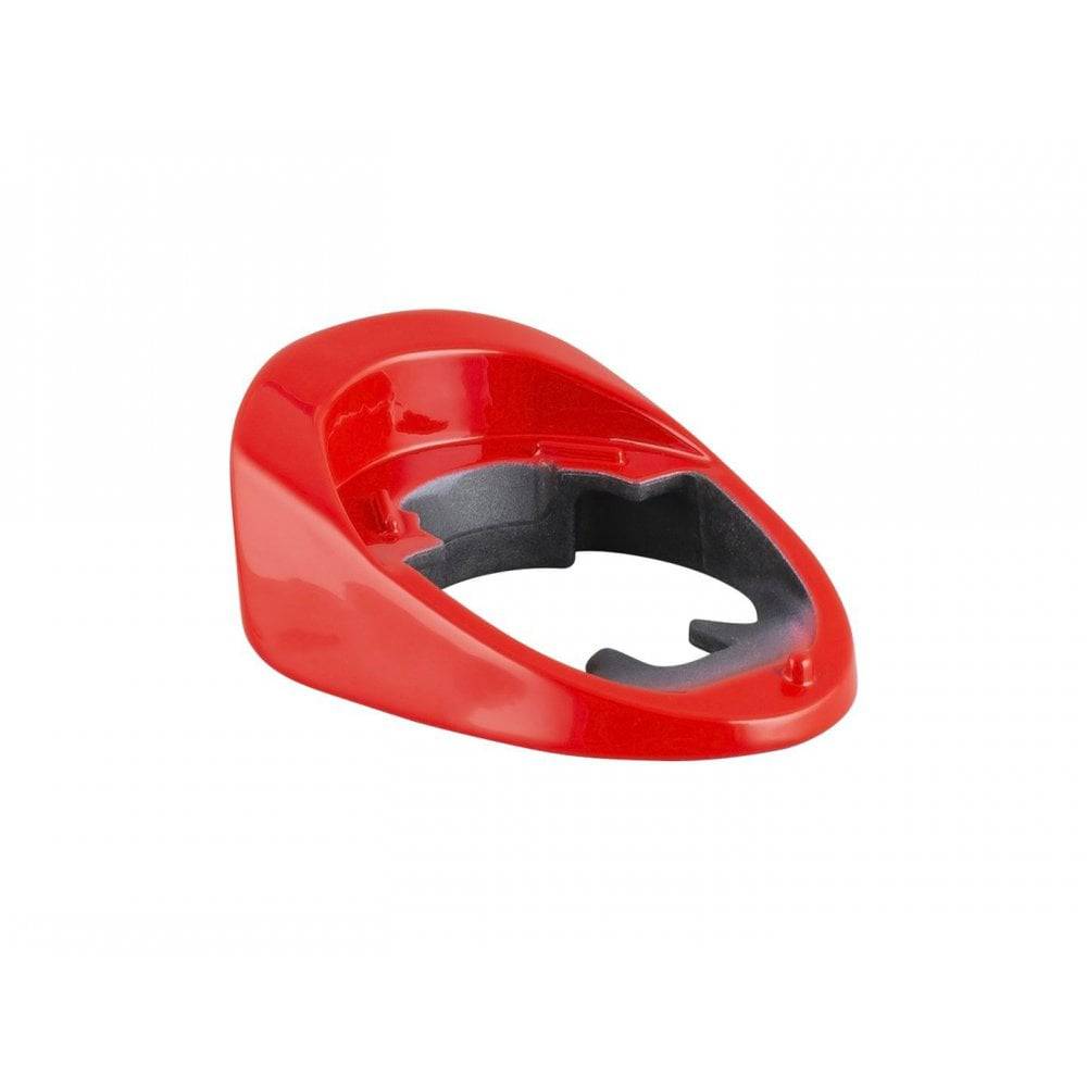 Trek 2021 Emonda SLR Viper Red painted headset covers and accessories for bicycle components, showcasing colorful cycling gear.