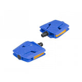Trek Kids' large platform flat pedals with 9/16-inch spindle in ultraviolet color, designed for children's bikes.
