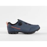 Bontrager Evoke mountain bike shoes with BOA L6 dial and SPD cleat compatibility, featuring durable outdoor cycling footwear.